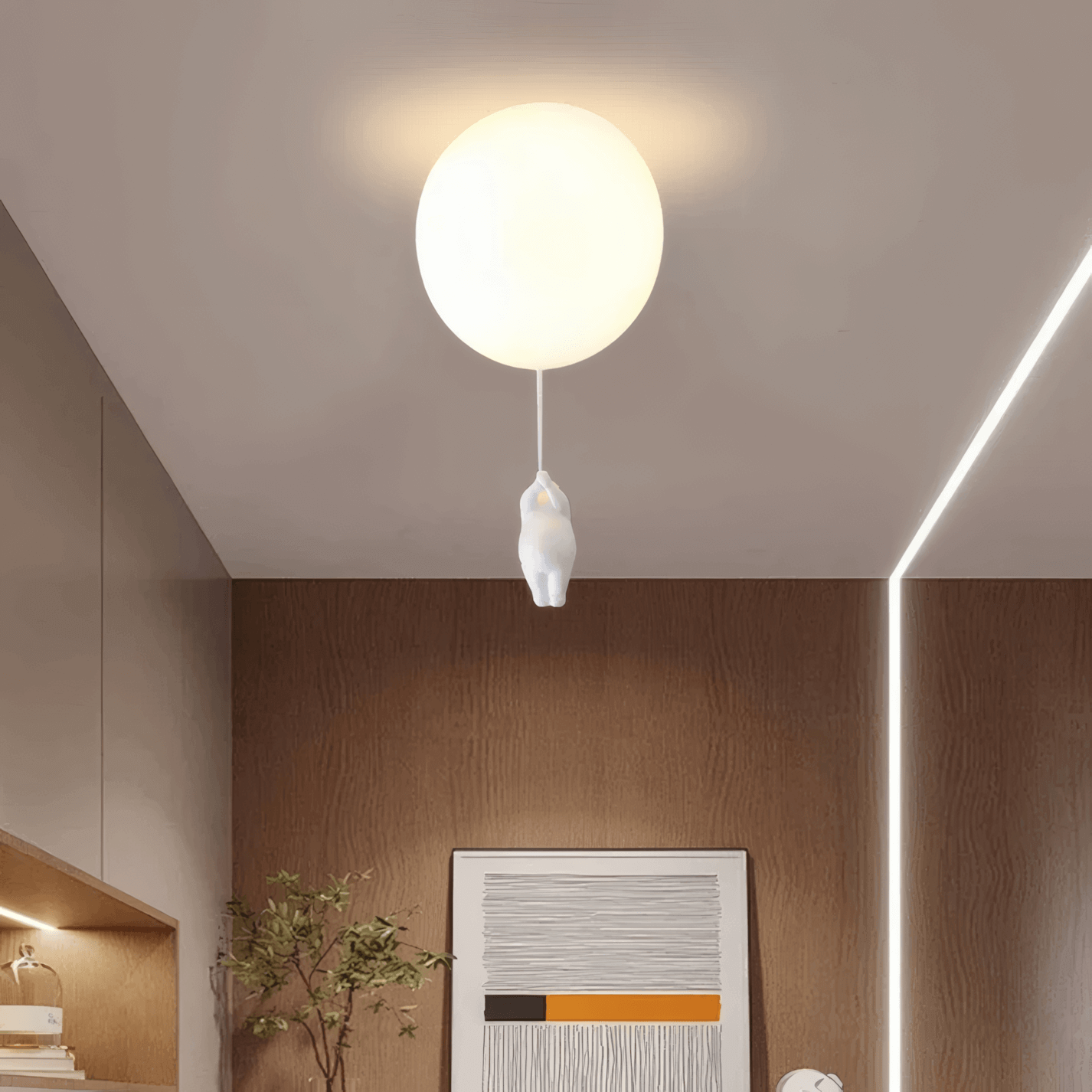 Modern Balloon Bear Ceiling Light for Bedroom